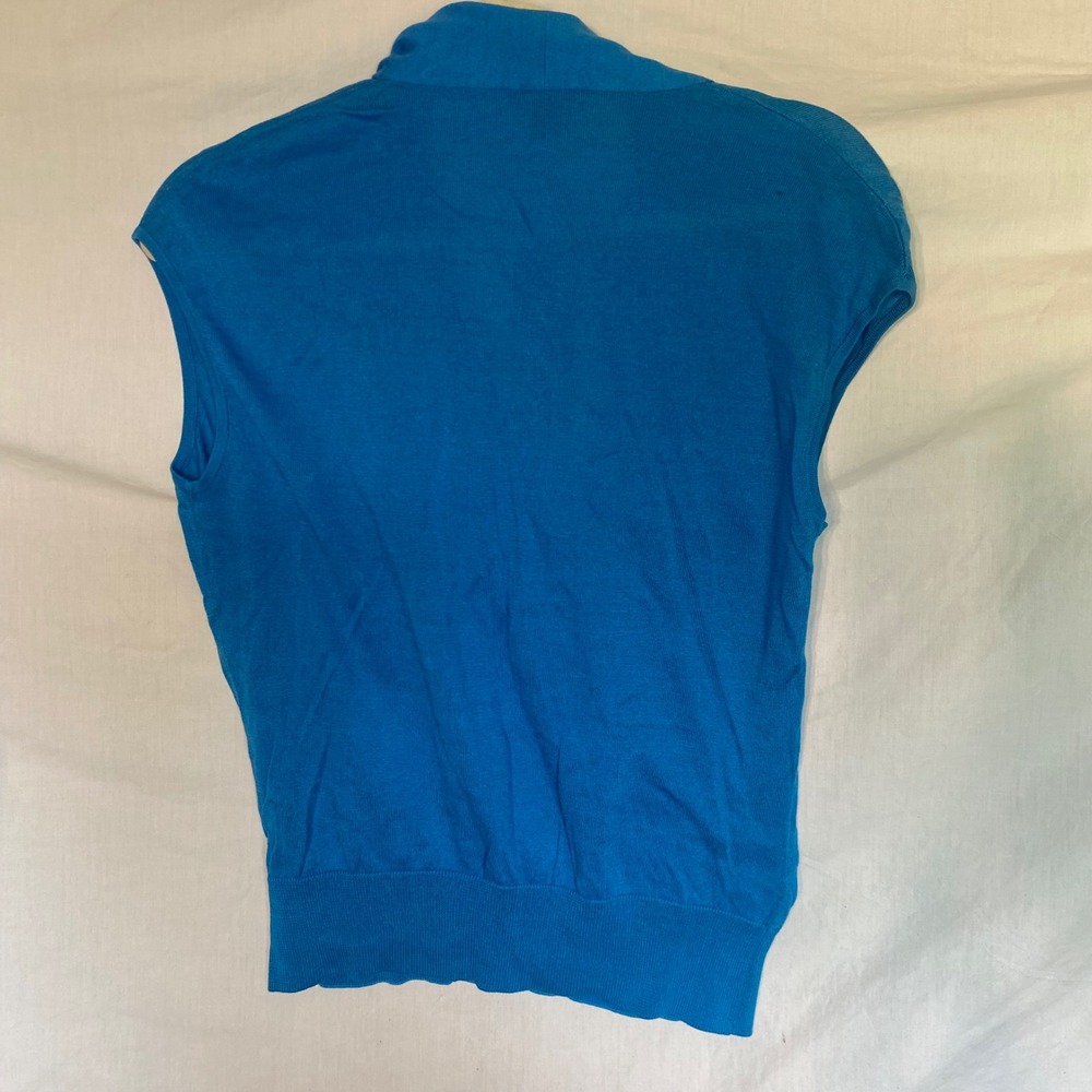 Lafayette 148 New York Blue Santo Cotton Knit Sleeveless Medium NEW MSRP $170 - Picture 5 of 9